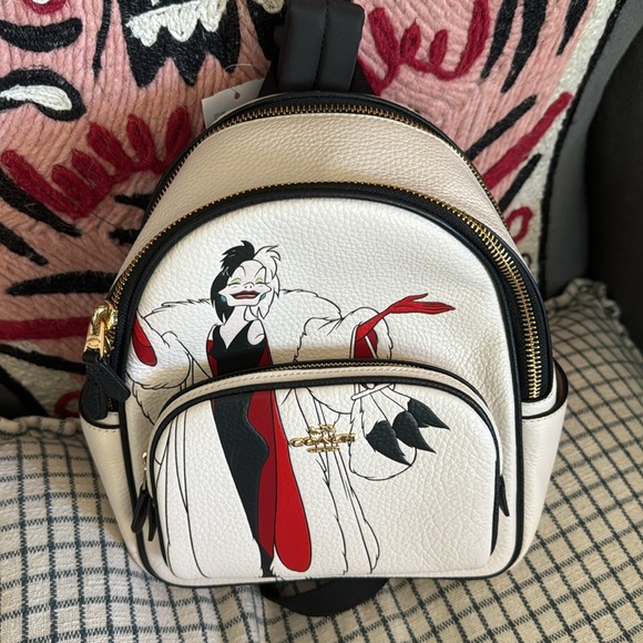 coach 101 dalmatians backpack Loungefly x Disney Striped Faux Leather Mini (One Size, Black, White, Red) 101 Dalmatians Exclusive Pongo &